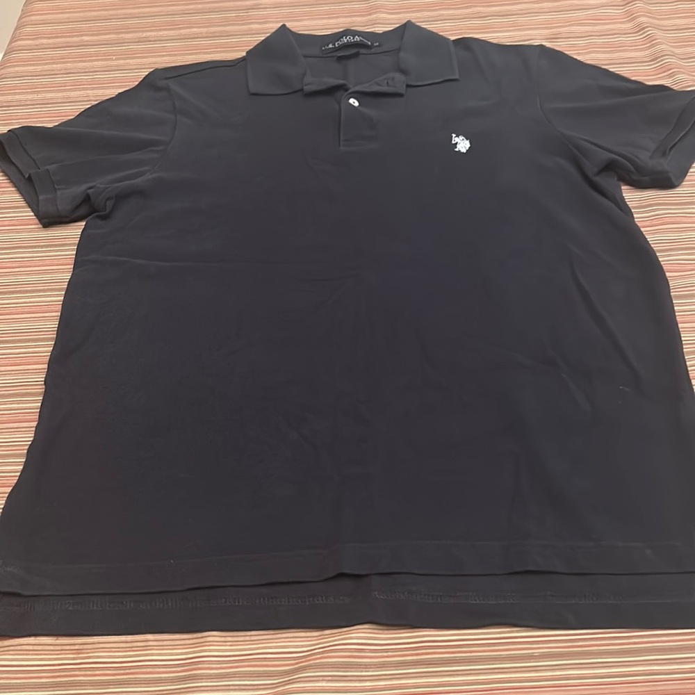 US Polo Assn men’s collared shirt sleeved shirt, black, size M